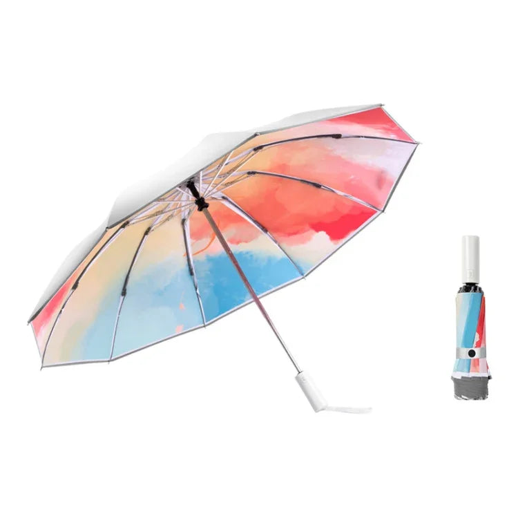 Ô gập chống nắng và chống bật tự động 3021, màu cam nhạt, hồng nhạt, xanh nhạt, xanh ảo, tím ảo, xanh ảo, hồng ảo