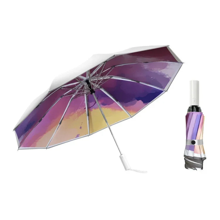 Ô gập chống nắng và chống bật tự động 3021, màu cam nhạt, hồng nhạt, xanh nhạt, xanh ảo, tím ảo, xanh ảo, hồng ảo