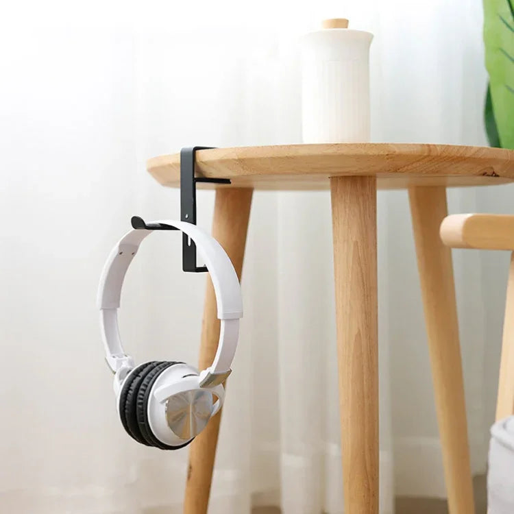 Giá kẹp kim loại giữ tai nghe để bàn, móc treo tai nghe, màu trắng, đen