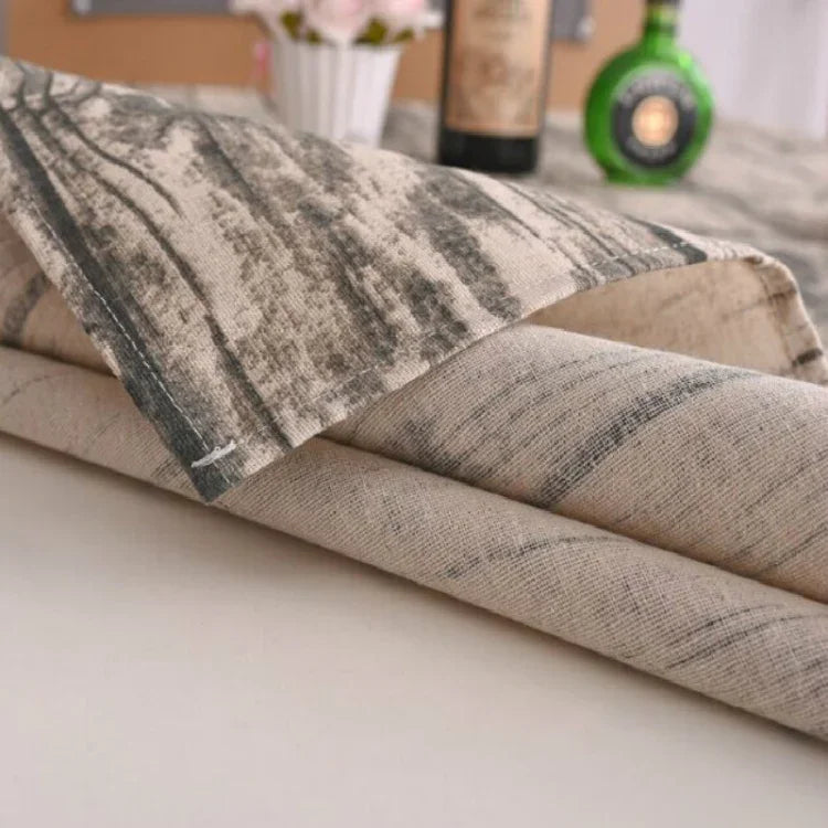 Khăn trải bàn vải lanh cotton giả vỏ cây, các kích thước: 60x60cm, 90x90cm, 100x140cm, 140x140cm, 140x180cm, 140x200cm, 140x220cm, 70x70cm, 120x120cm, 120x160cm, 140x250cm, 50x80cm