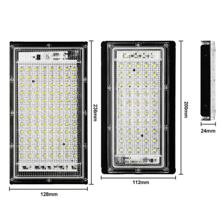 Đèn Pha LED Chống Nước Đèn Sân Vườn Ngoài Trời Đèn Chiếu Sáng Công Trình, Thông Số:, 100W 96 Viên (Trắng Lạnh)