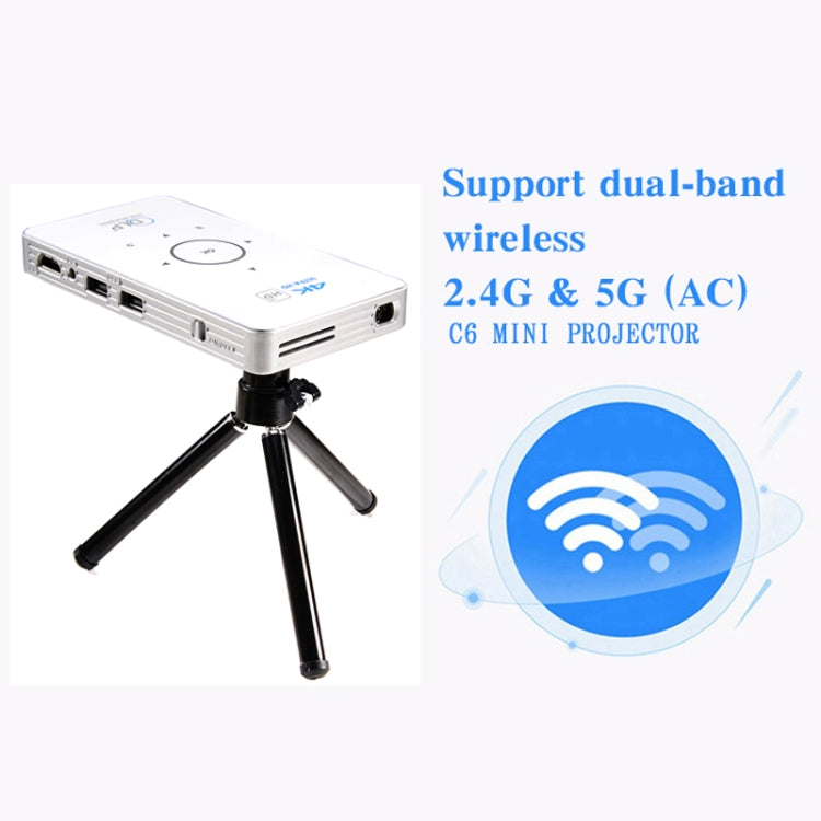 Máy chiếu mini DLP HD thông minh Android C6 2GB+32GB Máy chiếu không dây, Phích cắm US (Đen), Phích cắm EU (Đen), Phích cắm UK (Đen), Phích cắm AU (Đen), Phích cắm US (Trắng), Phích cắm UK (Trắng), Phích cắm AU (Trắng)