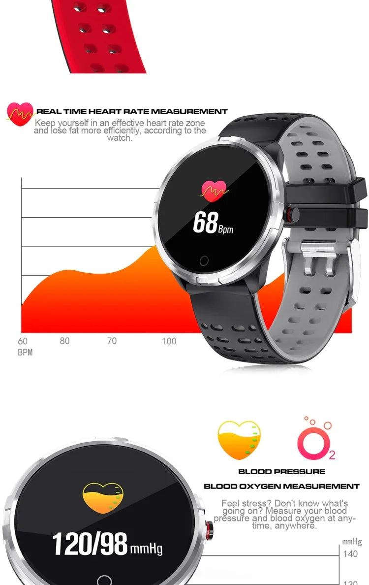 Đồng hồ thông minh X7 chống nước IP68 dành cho nam, đồng hồ thể thao Android Bluetooth hỗ trợ nhịp tim / nhắc nhở cuộc gọi / đếm bước chân / theo dõi giấc ngủ / định vị