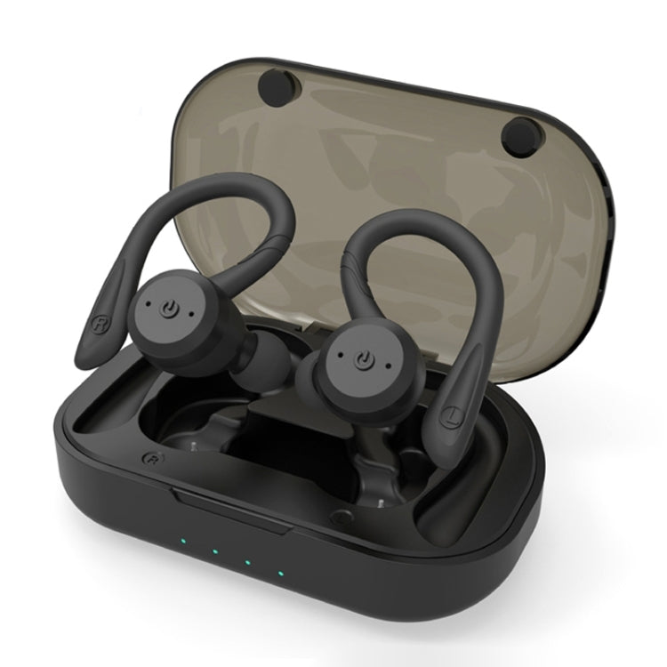 Tai nghe thể thao không dây Bluetooth TWS chống nước gắn tai BE1032, màu đen, xanh huỳnh quang, đỏ hồng