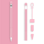 Bộ 2 Bộ 4 trong 1 Vỏ bảo vệ silicone cho bút cảm ứng + Bộ dây chống mất cho Apple Pencil 1, Trắng Ngọc, Đen Mực, Xanh Bạc Hà, Hồng Tươi, Đỏ, Xanh Đêm