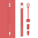 Bộ 2 Bộ 4 trong 1 Vỏ bảo vệ silicone cho bút cảm ứng + Bộ dây chống mất cho Apple Pencil 1, Trắng Ngọc, Đen Mực, Xanh Bạc Hà, Hồng Tươi, Đỏ, Xanh Đêm