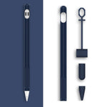 Bộ 2 Bộ 4 trong 1 Vỏ bảo vệ silicone cho bút cảm ứng + Bộ dây chống mất cho Apple Pencil 1, Trắng Ngọc, Đen Mực, Xanh Bạc Hà, Hồng Tươi, Đỏ, Xanh Đêm