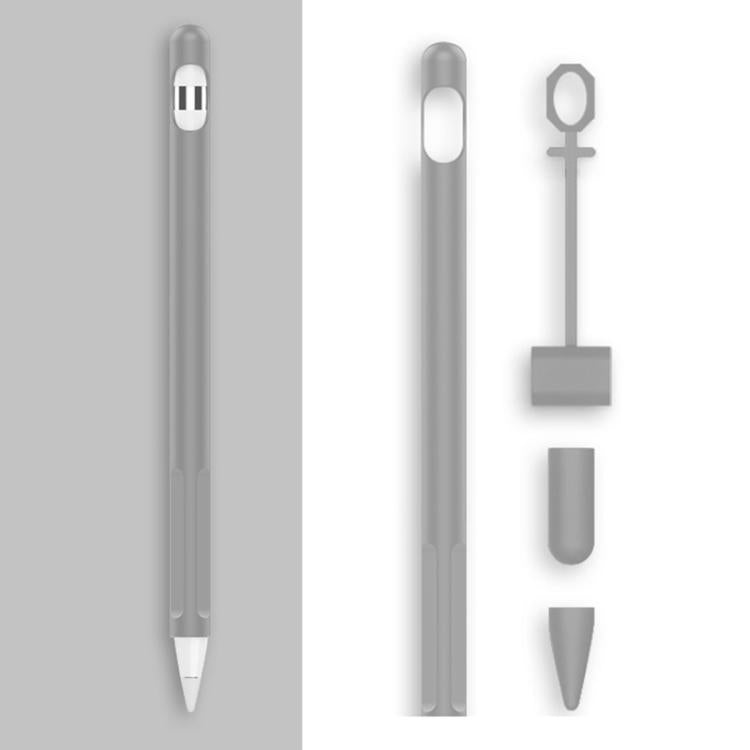 Bộ 2 Bộ 4 trong 1 Vỏ bảo vệ silicone cho bút cảm ứng + Bộ dây chống mất cho Apple Pencil 1, Trắng Ngọc, Đen Mực, Xanh Bạc Hà, Hồng Tươi, Đỏ, Xanh Đêm