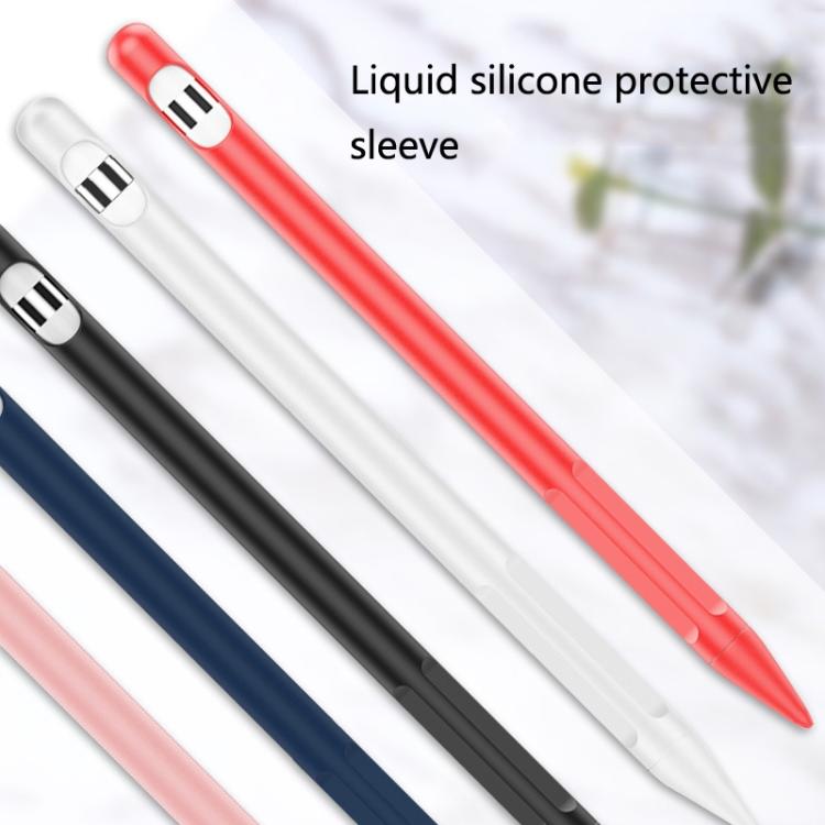 Bộ 2 Bộ 4 trong 1 Vỏ bảo vệ silicone cho bút cảm ứng + Bộ dây chống mất cho Apple Pencil 1, Trắng Ngọc, Đen Mực, Xanh Bạc Hà, Hồng Tươi, Đỏ, Xanh Đêm