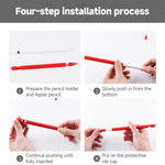 Bộ 2 Bộ 4 trong 1 Vỏ bảo vệ silicone cho bút cảm ứng + Bộ dây chống mất cho Apple Pencil 1, Trắng Ngọc, Đen Mực, Xanh Bạc Hà, Hồng Tươi, Đỏ, Xanh Đêm