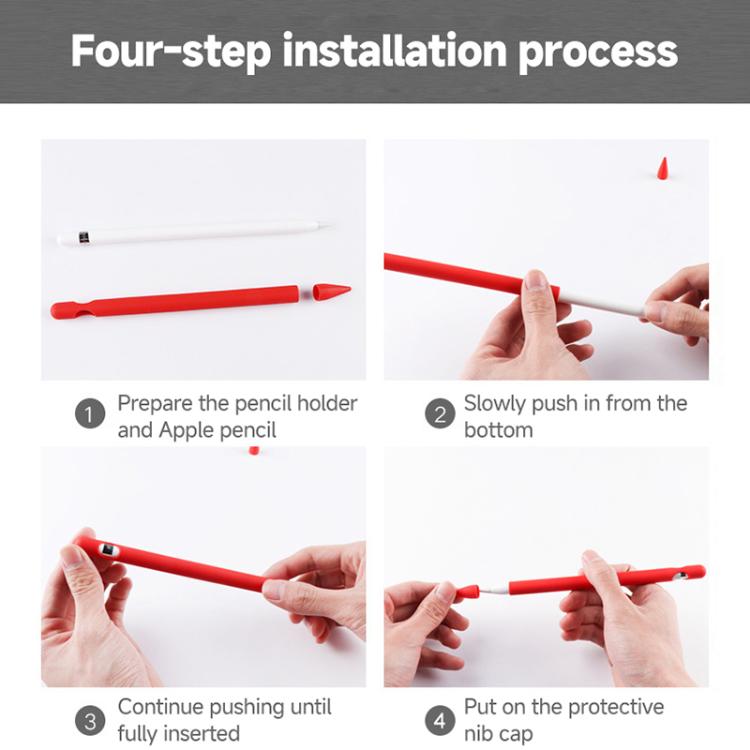 Bộ 2 Bộ 4 trong 1 Vỏ bảo vệ silicone cho bút cảm ứng + Bộ dây chống mất cho Apple Pencil 1, Trắng Ngọc, Đen Mực, Xanh Bạc Hà, Hồng Tươi, Đỏ, Xanh Đêm