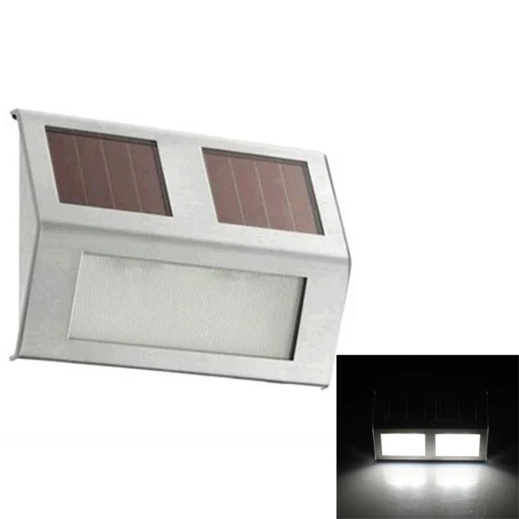 Đèn tường LED ngoài trời cảm biến ánh sáng năng lượng mặt trời 2 đèn LED IP44 chống nước đèn an ninh sân vườn lối đi cầu thang ban đêm, Ánh sáng trắng, Ánh sáng vàng ấm