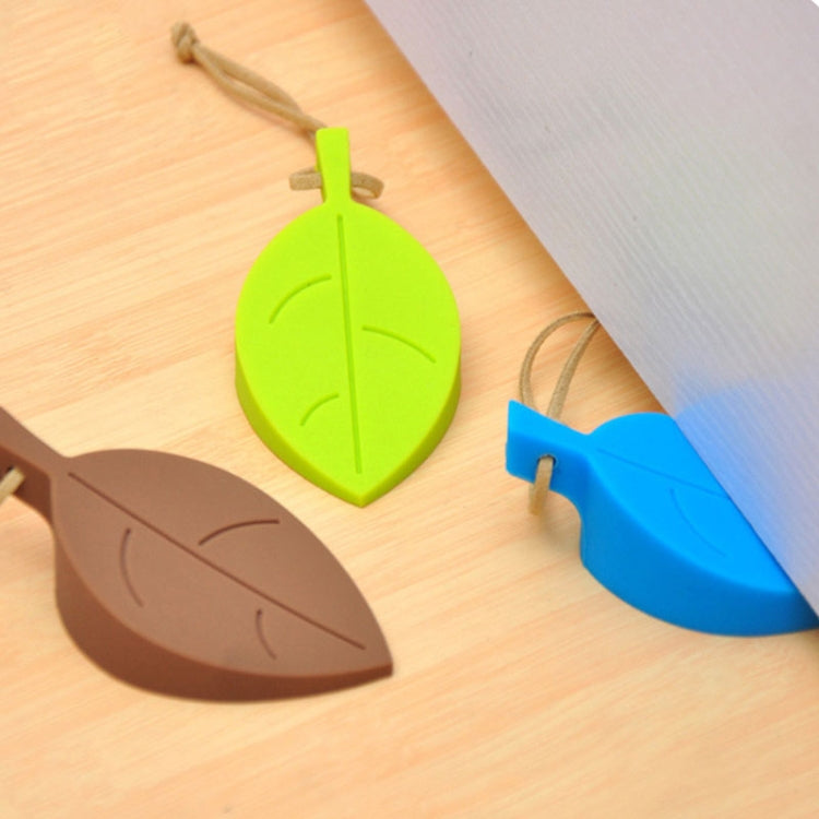 2 cái chặn cửa silicone hình lá sáng tạo chống kẹp trẻ em, miếng đệm an toàn chống va đập cửa