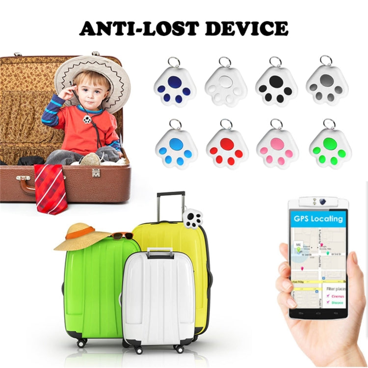 2 chiếc thiết bị chống mất Bluetooth HYC-09 hình chân chó, định vị thú cưng, móc khóa tìm kiếm thông minh báo động hai chiều, màu xanh da trời nhạt, xanh lá, hồng, đỏ, xanh đậm, xám đậm, đen, trắng