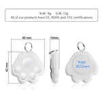 2 chiếc thiết bị chống mất Bluetooth HYC-09 hình chân chó, định vị thú cưng, móc khóa tìm kiếm thông minh báo động hai chiều, màu xanh da trời nhạt, xanh lá, hồng, đỏ, xanh đậm, xám đậm, đen, trắng