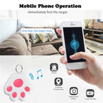 2 chiếc thiết bị chống mất Bluetooth HYC-09 hình chân chó, định vị thú cưng, móc khóa tìm kiếm thông minh báo động hai chiều, màu xanh da trời nhạt, xanh lá, hồng, đỏ, xanh đậm, xám đậm, đen, trắng