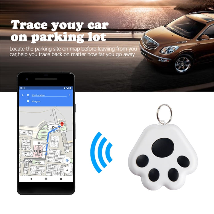 2 chiếc thiết bị chống mất Bluetooth HYC-09 hình chân chó, định vị thú cưng, móc khóa tìm kiếm thông minh báo động hai chiều, màu xanh da trời nhạt, xanh lá, hồng, đỏ, xanh đậm, xám đậm, đen, trắng