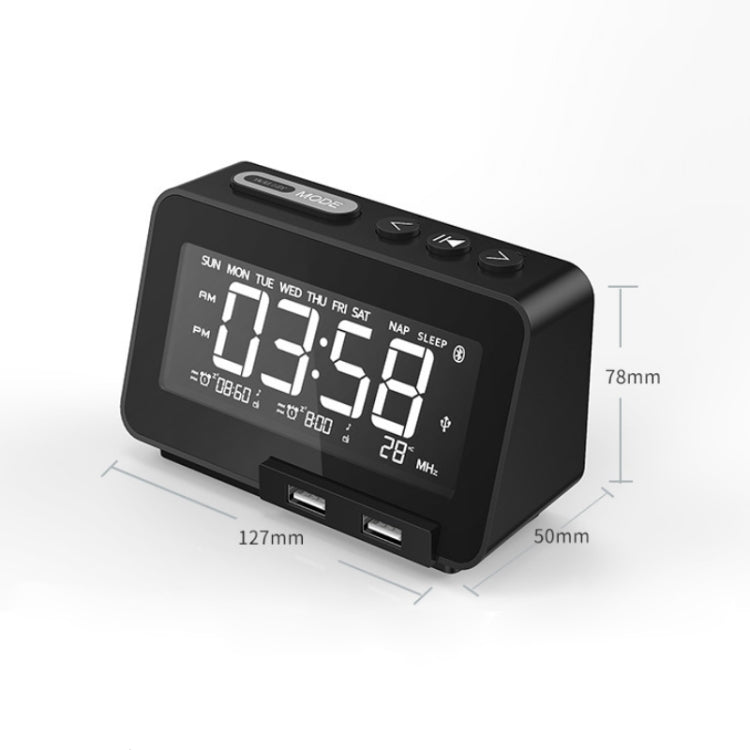 Loa Bluetooth không dây K5, đồng hồ báo thức để bàn, radio, phích cắm Mỹ, EU, Anh