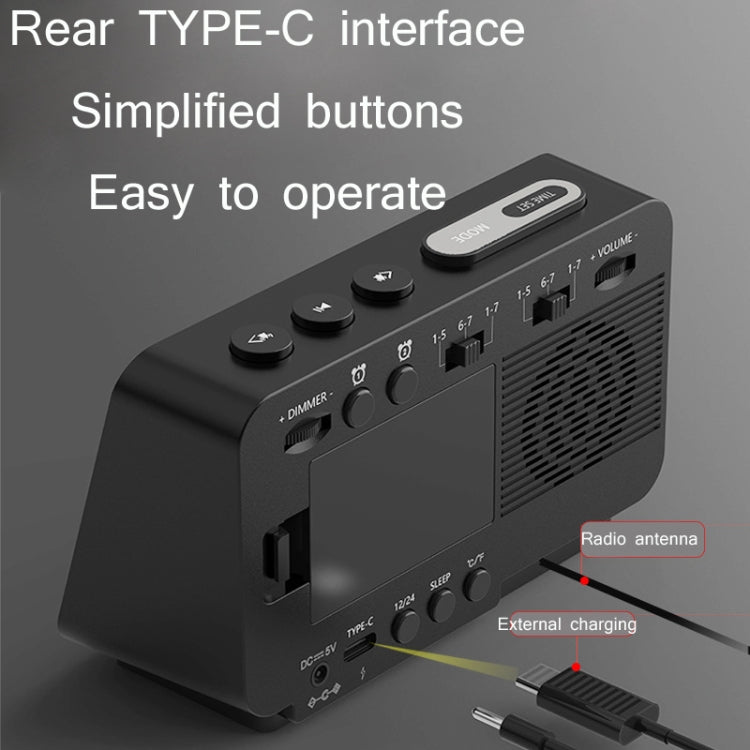 Loa Bluetooth không dây K5, đồng hồ báo thức để bàn, radio, phích cắm Mỹ, EU, Anh