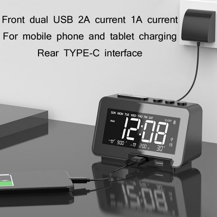 Loa Bluetooth không dây K5, đồng hồ báo thức để bàn, radio, phích cắm Mỹ, EU, Anh