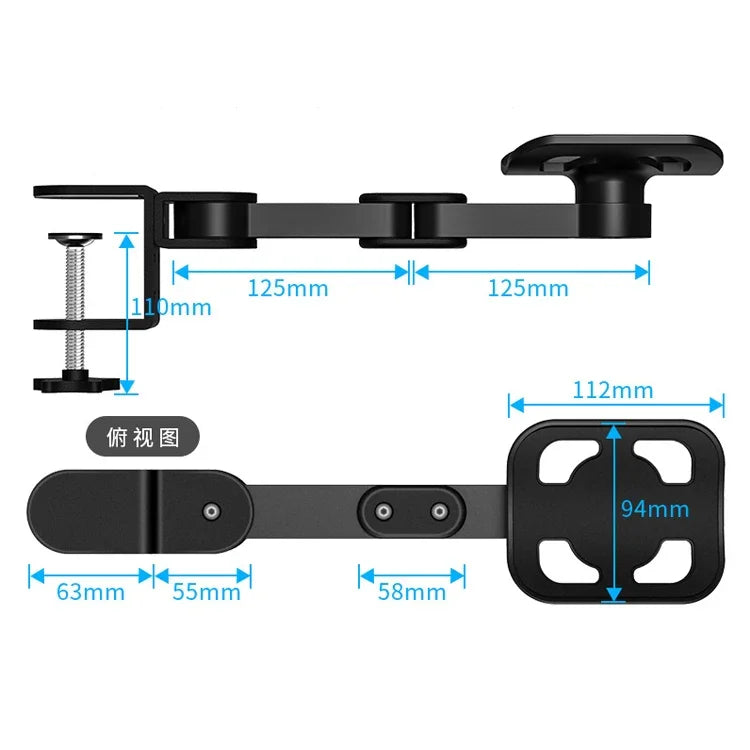Vaydeer TJ2011 Giá đỡ tay máy tính, lót chuột kim loại hỗ trợ cánh tay lười, đệm cổ tay dạng cần đỡ