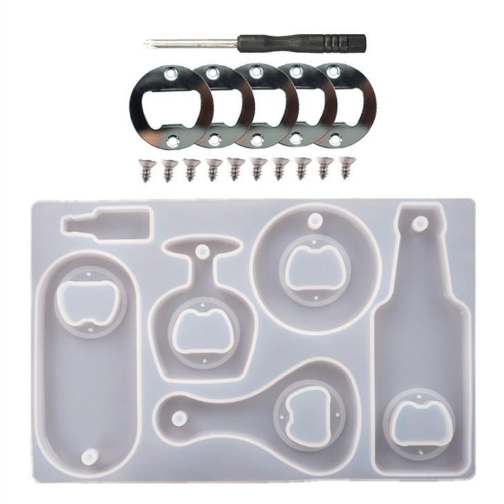 Khuôn silicone mở bia DIY epoxy pha lê, bộ khuôn