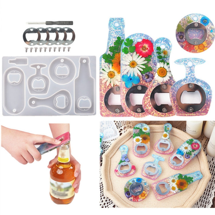 Khuôn silicone mở bia DIY epoxy pha lê, bộ khuôn