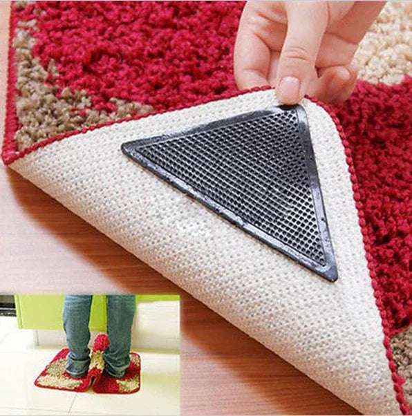 Bộ 4 miếng thảm trải nhà tắm phòng khách chống trượt có thể giặt tái sử dụng
