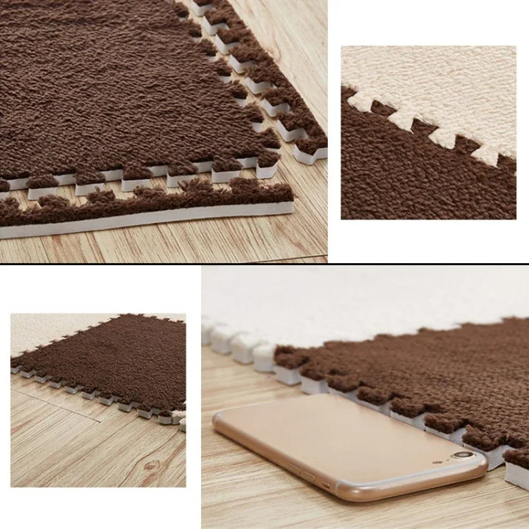 2 miếng thảm mềm phòng khách phòng ngủ trẻ em miếng ghép ma thuật, thảm chơi cho bé 30x30cm, các màu: đỏ hồng, màu lạc đà, tím, cà phê, xanh dương, hồng, xanh lá, trắng, xám