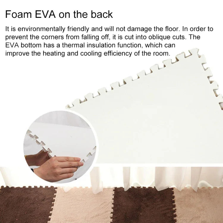 2 miếng thảm mềm phòng khách phòng ngủ trẻ em miếng ghép ma thuật, thảm chơi cho bé 30x30cm, các màu: đỏ hồng, màu lạc đà, tím, cà phê, xanh dương, hồng, xanh lá, trắng, xám