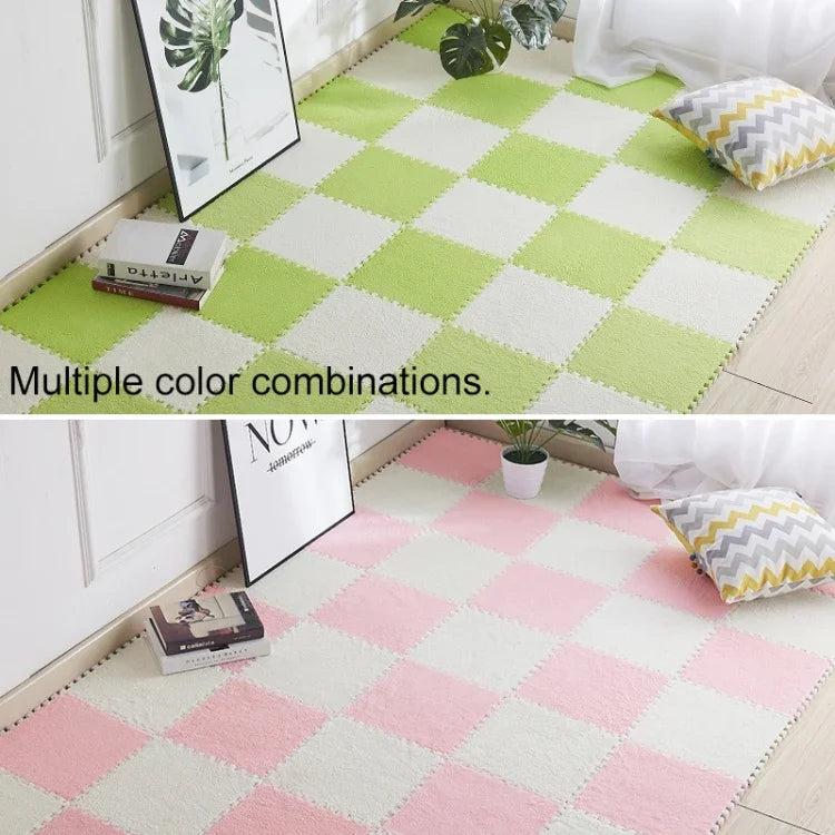 2 miếng thảm mềm phòng khách phòng ngủ trẻ em miếng ghép ma thuật, thảm chơi cho bé 30x30cm, các màu: đỏ hồng, màu lạc đà, tím, cà phê, xanh dương, hồng, xanh lá, trắng, xám