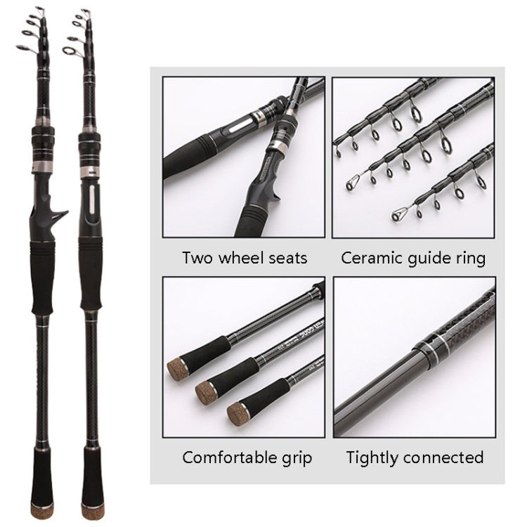 Cần câu cá carbon rút ngắn Luya, 1,8m, 2,1m, 2,4m, 2,7m, 3,0m, 3,3m, 3,6m