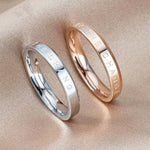 Nhẫn đôi thời trang đơn giản hẹp BE THECHANGE mạ điện 18k bằng thép titan, size Mỹ 4, 5, 6, 7, 8, 9, 10