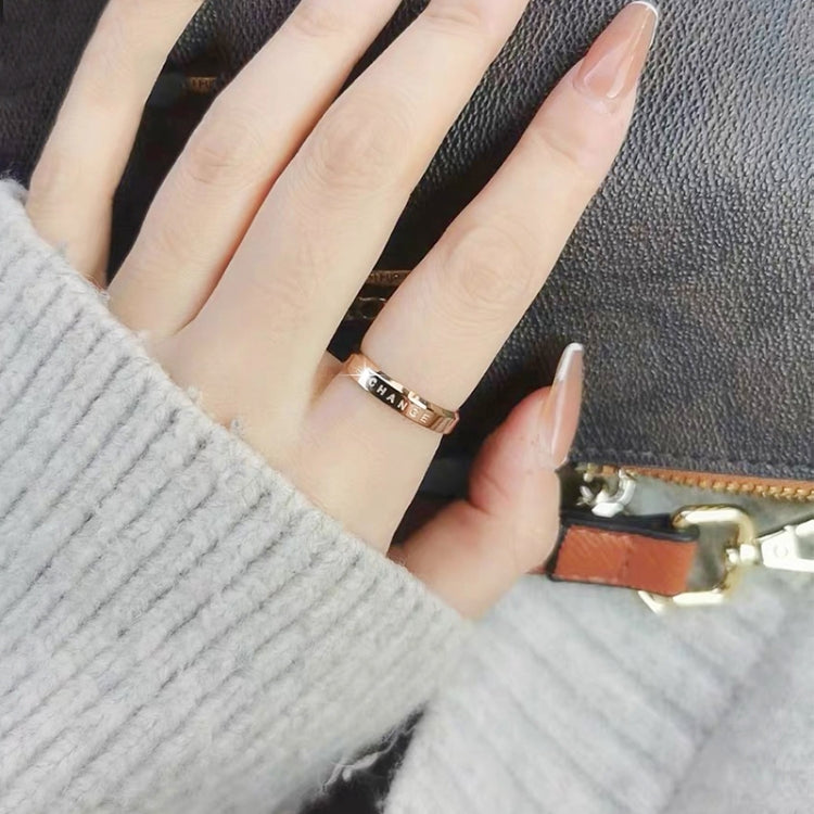 Nhẫn đôi thời trang đơn giản hẹp BE THECHANGE mạ điện 18k bằng thép titan, size Mỹ 4, 5, 6, 7, 8, 9, 10