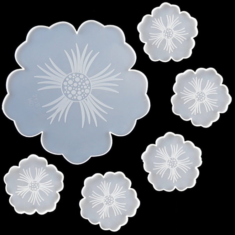 Bộ khuôn silicone lót cốc hoa, DIY gương pha lê, khuôn giọt cánh hoa quả, bộ 1 hoa lớn + 5 hoa nhỏ, bộ 1 hoa lớn + 3 hoa nhỏ, hoa lớn
