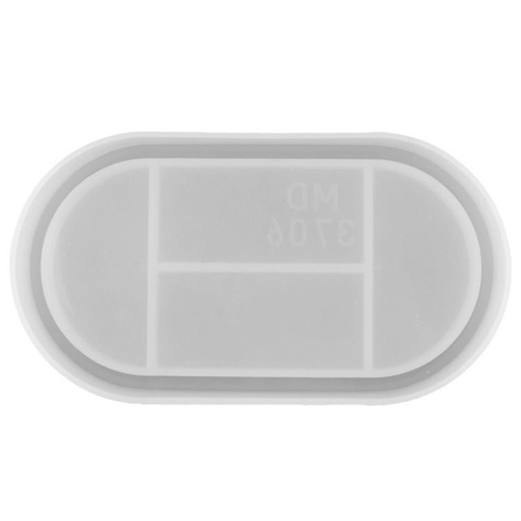 Khuôn silicone đĩa oval làm thủ công keo pha lê, MD3706