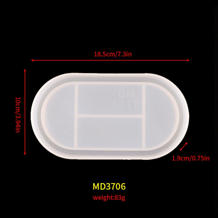 Khuôn silicone đĩa oval làm thủ công keo pha lê, MD3706