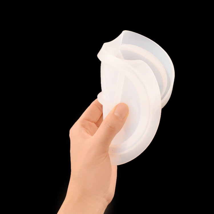 Khuôn silicone đĩa oval làm thủ công keo pha lê, MD3706