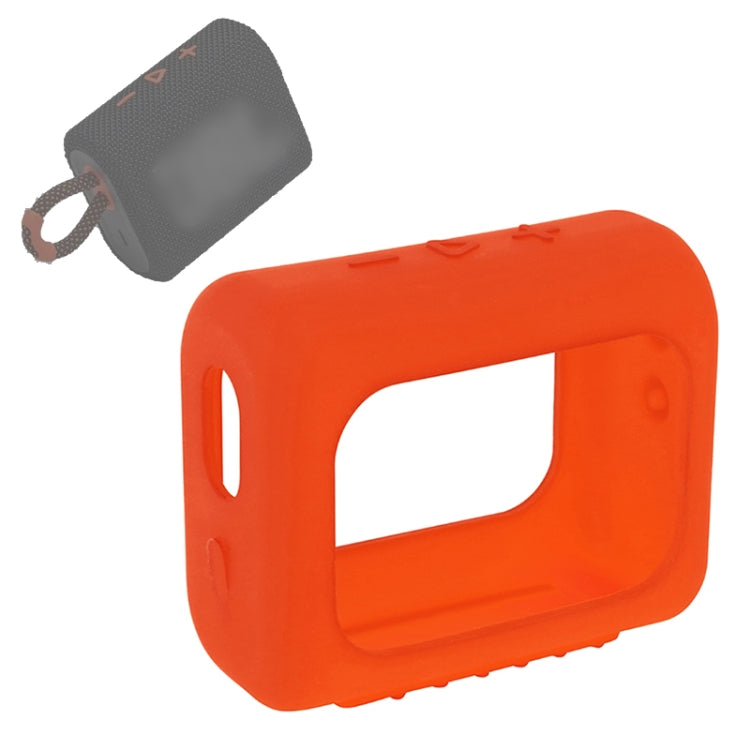 Ốp bảo vệ loa Bluetooth JBL GO3 bằng silicone có móc khóa, màu Đỏ, Đen, Xám bạc, Cam, Xanh đậm, Xanh bạc hà, Xanh lính