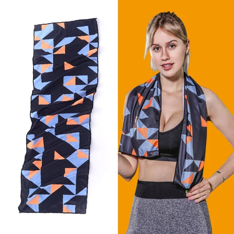 Khăn lạnh thể thao gym thấm mồ hôi nhanh khô, khăn nhanh khô, kích thước: 100 x 30cm (Lễ hội âm nhạc), khăn nhanh khô, kích thước: 100 x 30cm (Lửa), khăn nhanh khô, kích thước: 100 x 30cm (Tam giác hình học)