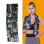 Khăn lạnh thể thao gym thấm mồ hôi nhanh khô, khăn nhanh khô, kích thước: 100 x 30cm (Lễ hội âm nhạc), khăn nhanh khô, kích thước: 100 x 30cm (Lửa), khăn nhanh khô, kích thước: 100 x 30cm (Tam giác hình học)