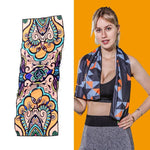 Khăn lạnh thể thao gym thấm mồ hôi nhanh khô, khăn nhanh khô, kích thước: 100 x 30cm (Lễ hội âm nhạc), khăn nhanh khô, kích thước: 100 x 30cm (Lửa), khăn nhanh khô, kích thước: 100 x 30cm (Tam giác hình học)