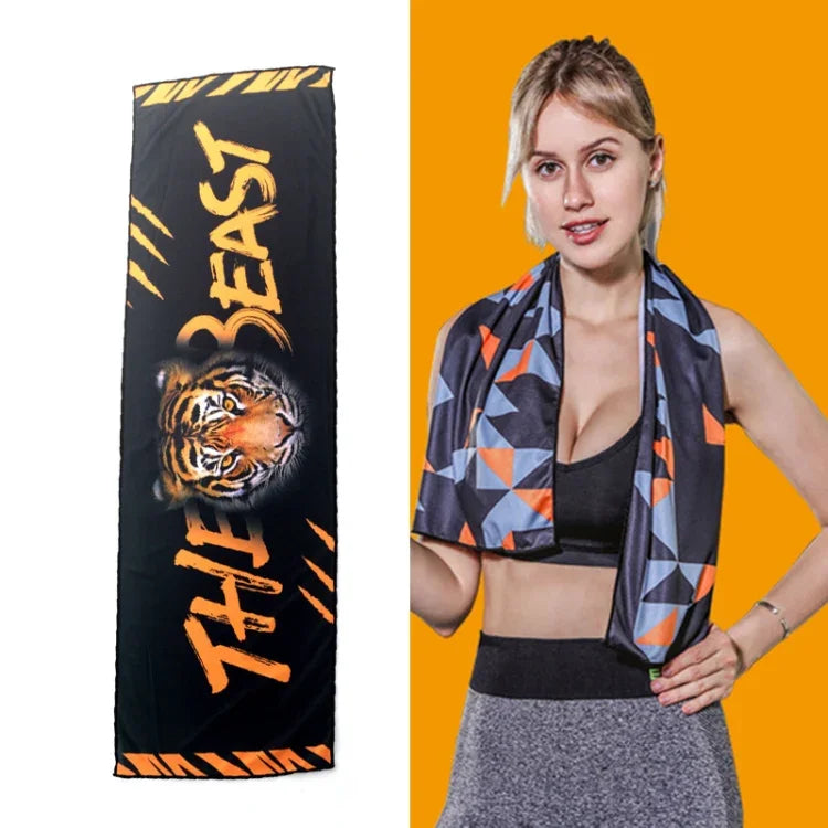 Khăn lạnh thể thao gym thấm mồ hôi nhanh khô, khăn nhanh khô, kích thước: 100 x 30cm (Lễ hội âm nhạc), khăn nhanh khô, kích thước: 100 x 30cm (Lửa), khăn nhanh khô, kích thước: 100 x 30cm (Tam giác hình học)