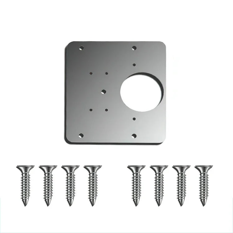 Bộ sửa bản lề thép không gỉ, kích thước: tấm đơn + 8 vít, tấm đơn + 8 vít, 2 tấm sửa + bản lề + 16 vít