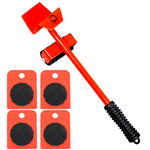 CY-0102 Bộ 5 trong 1 ròng rọc di chuyển đồ nặng gia đình, thiết bị di chuyển đồ nội thất đa năng, màu đỏ (150KG), vàng (300KG), bạc (500KG), xà beng đỏ đen (150KG), xe tăng (100KG), hoạt hình (100KG)