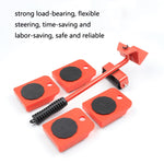 CY-0102 Bộ 5 trong 1 ròng rọc di chuyển đồ nặng gia đình, thiết bị di chuyển đồ nội thất đa năng, màu đỏ (150KG), vàng (300KG), bạc (500KG), xà beng đỏ đen (150KG), xe tăng (100KG), hoạt hình (100KG)