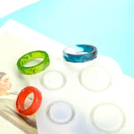 Khuôn silicone làm nhẫn pha lê nhỏ giọt 3 trong 1, khuôn nhẫn hình cung, khuôn nhẫn 3 trong 1