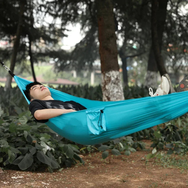 Võng Nylon Đơn Đu Quay Cắm Trại Ngoài Trời, Giao Màu Ngẫu Nhiên, 0.9x2.45m Màu Ngẫu Nhiên