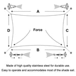 Outdoor Rectangle Shade Sail 304 Stainless Steel Accessories Outdoor Shade Flower Basket Screws Diamond Door Buckle, 24 PCS / M5 Set