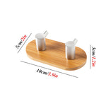 2 cái móc đôi bằng thép không gỉ và tre, móc dán cửa nhà bếp và phòng tắm, móc gỗ dán